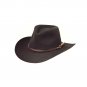 Western Cowboy Leather Hat Aussie Style Unisex Black d5858 Hat Size 54 XS