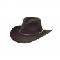 Western Cowboy Leather Hat Aussie Style Unisex Black Hat d5858 Size 61 to 62 2XL