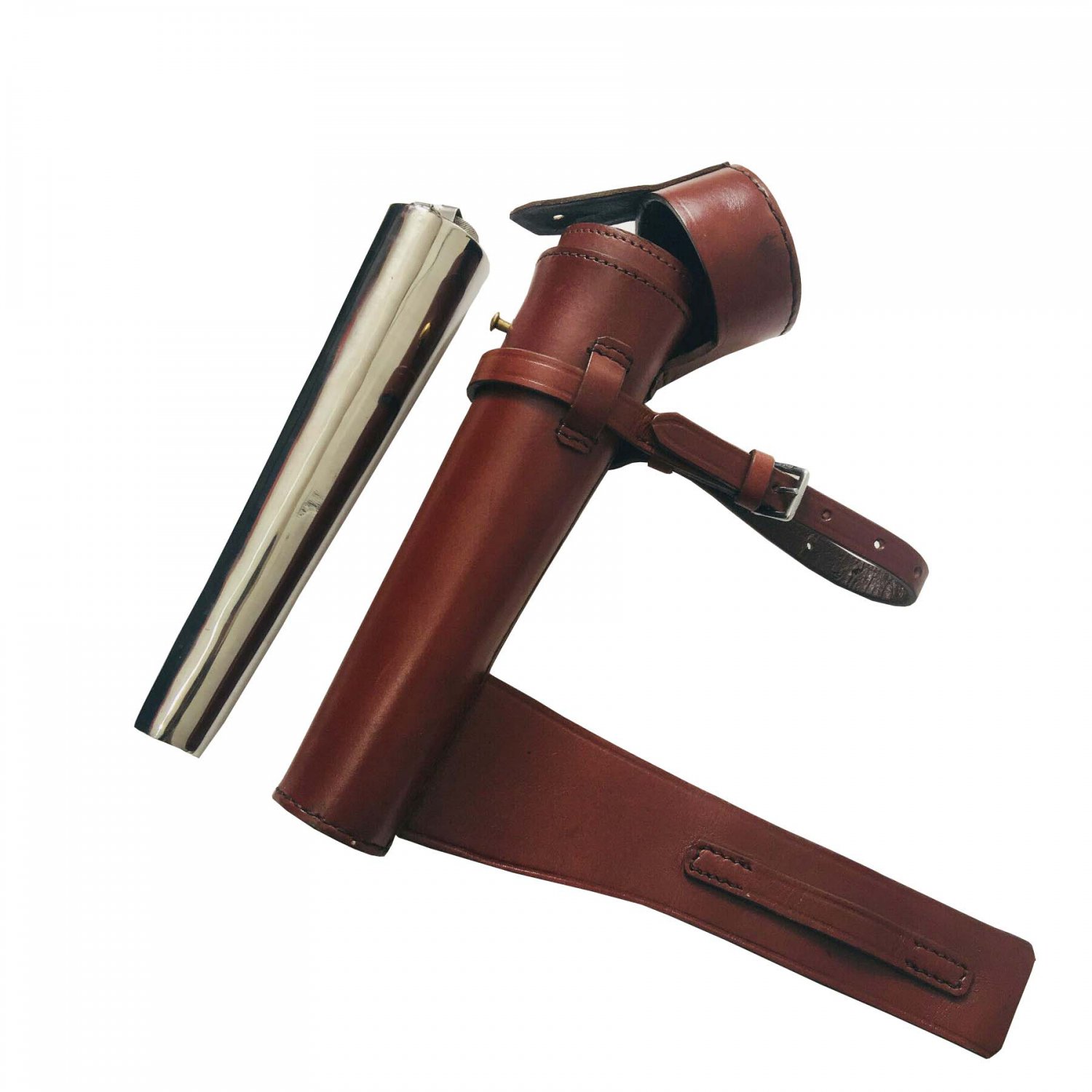 Saddle Flask With Stainless Steel Flask | Hunting Mad