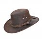 Western Cowboy Leather Hat Aussie Style Bush Distress Brown Hat FG5390 Hat Size 57 to 58 M