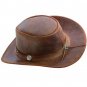Western Cowboy Leather Hat Aussie Style Bush Distress Brown Hat Hat Size 59 L