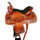 WESTERN HORSE SADDLE ARABIAN TOOLED LEATHER TRAIL PLEASURE PREMIUM QUALITY BROWN COLOR SIZE 21