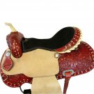 WESTERN HORSE SADDLE RANCH ROPING TOOLED LEATHER TRAIL PLEASURE PREMIUM QUALITY BROWN COLOR SIZE 16
