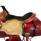 WESTERN HORSE SADDLE RANCH ROPING TOOLED LEATHER TRAIL PLEASURE PREMIUM QUALITY BROWN COLOR SIZE 21