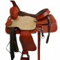 WESTERN HORSE SADDLE TOOLED LEATHER TRAIL DEEP SEAT PLEASURE PREMIUM QUALITY BROWN COLOR SIZE 15