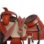 WESTERN HORSE SADDLE TOOLED LEATHER TRAIL DEEP SEAT PLEASURE PREMIUM QUALITY BROWN COLOR SIZE 21