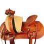 WESTERN HORSE SADDLE RANCH ROPING TOOLED LEATHER TRAIL PLEASURE PREMIUM QUALITY BROWN COLOR SIZE 14