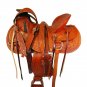 WESTERN HORSE SADDLE RANCH ROPING TOOLED LEATHER TRAIL PLEASURE PREMIUM QUALITY BROWN COLOR SIZE 14