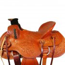WESTERN HORSE SADDLE RANCH ROPING TOOLED LEATHER TRAIL PLEASURE PREMIUM QUALITY BROWN COLOR SIZE 18