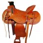 WESTERN HORSE SADDLE RANCH ROPING TOOLED LEATHER TRAIL PLEASURE PREMIUM QUALITY BROWN COLOR SIZE 19