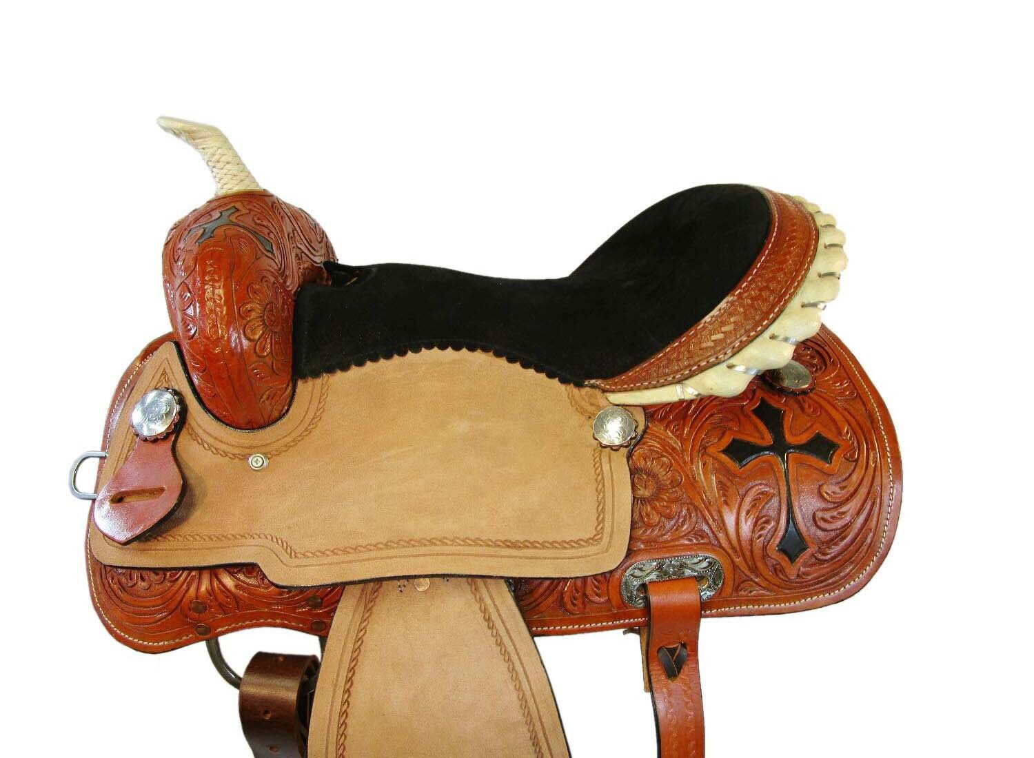 WESTERN HORSE SADDLE RIDDING LOVERS LEATHER TRAIL PLEASURE PREMIUM QUALITY BROWN COLOR SIZE 19