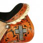 WESTERN HORSE SADDLE TACK SET TOOLED LEATHER TRAIL PLEASURE PREMIUM QUALITY BROWN COLOR SIZE 23