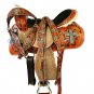 WESTERN HORSE SADDLE TACK SET TOOLED LEATHER TRAIL PLEASURE PREMIUM QUALITY BROWN COLOR SIZE 21