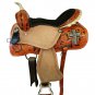 WESTERN HORSE SADDLE TACK SET TOOLED LEATHER TRAIL PLEASURE PREMIUM QUALITY BROWN COLOR SIZE 15