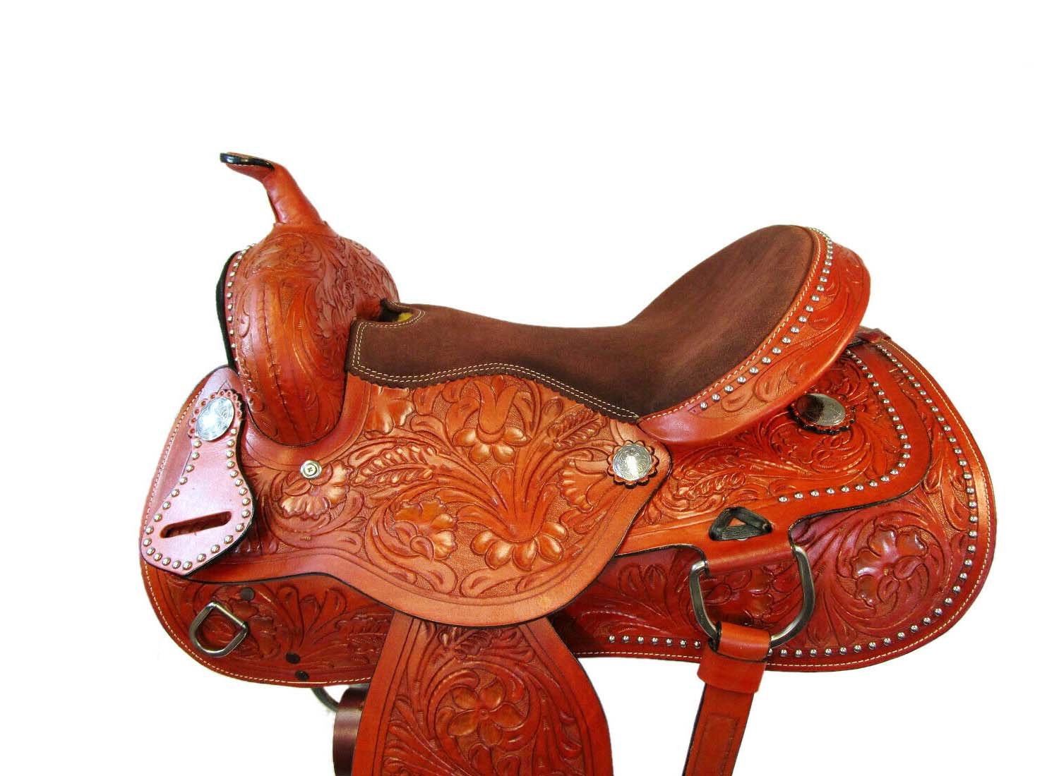 WESTERN HORSE SADDLE RIDDING LOVERS LEATHER TRAIL PLEASURE PREMIUM QUALITY BROWN COLOR SIZE 22