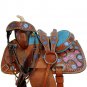 WESTERN HORSE SADDLE BEAUTIFUL STYLE LEATHER TRAIL PLEASURE PREMIUM QUALITY BROWN COLOR SIZE 14