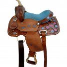 WESTERN HORSE SADDLE BEAUTIFUL STYLE LEATHER TRAIL PLEASURE PREMIUM QUALITY BROWN COLOR SIZE 20
