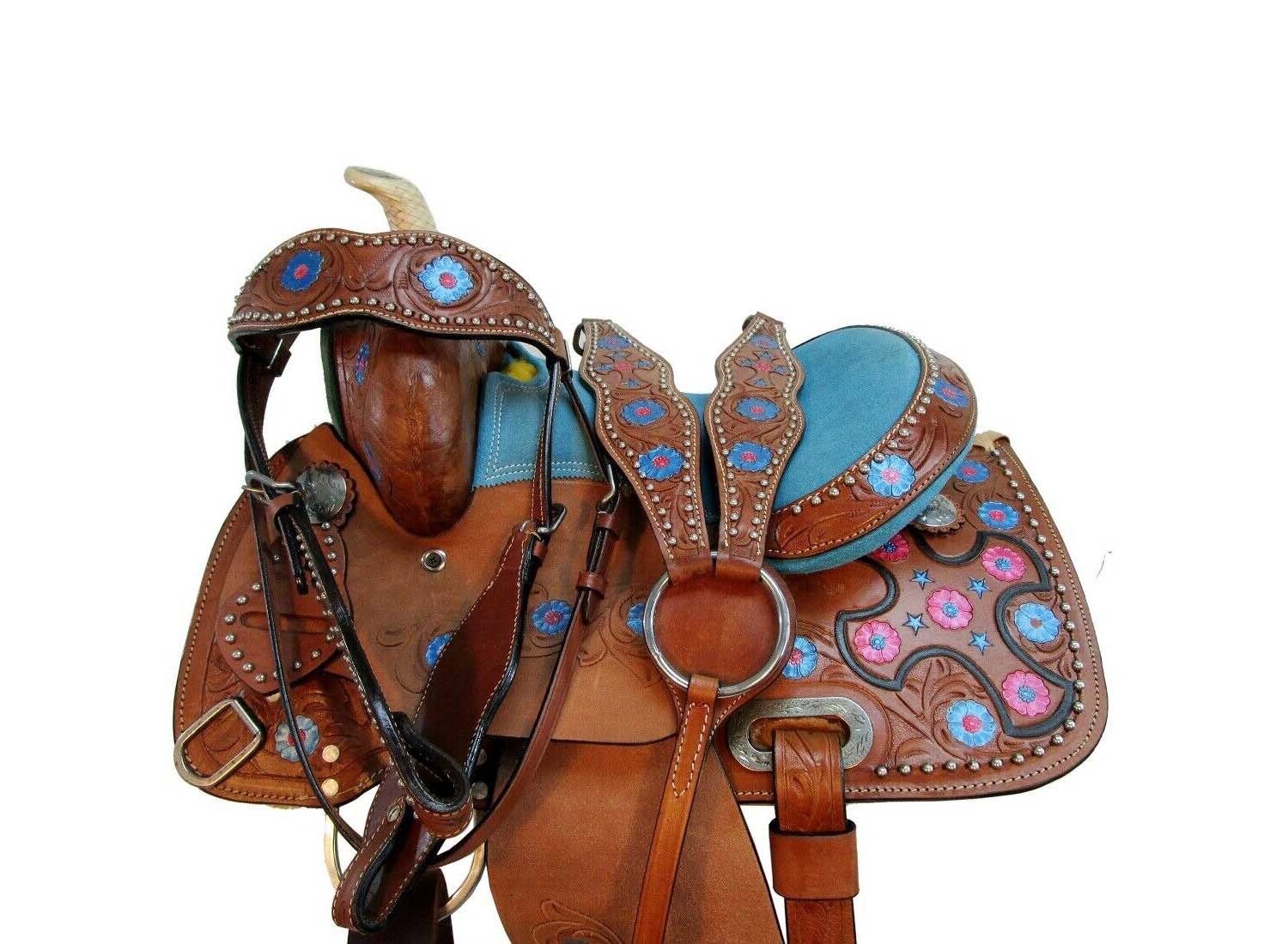 western-horse-saddle-beautiful-style-leather-trail-pleasure-premium-quality-brown-color-size-15