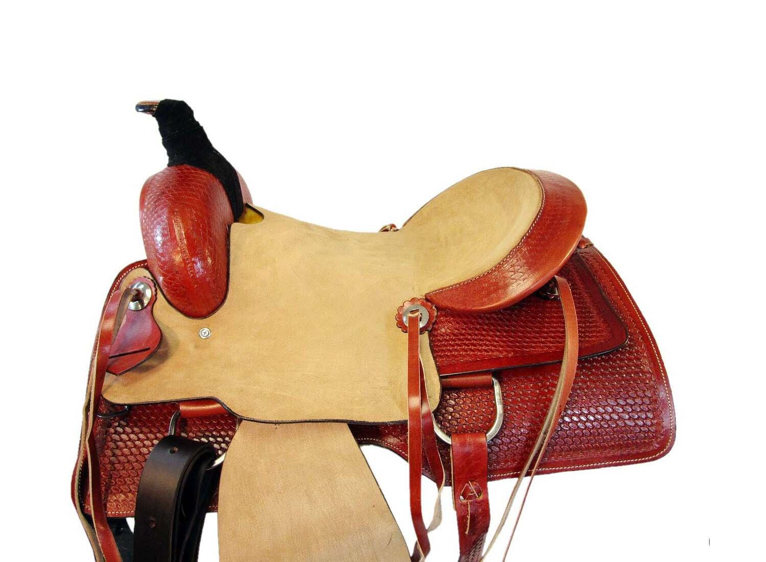 WESTERN HORSE SADDLE ARABIAN TOOLED LEATHER TRAIL PLEASURE PREMIUM QUALITY BROWN COLOR SIZE 20