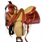WESTERN HORSE SADDLE ARABIAN TOOLED LEATHER TRAIL PLEASURE PREMIUM QUALITY BROWN COLOR SIZE 15