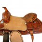 WESTERN HORSE SADDLE TOOLED EMBOSSED LEATHER TRAIL PLEASURE PREMIUM QUALITY BROWN COLOR SIZE 20