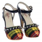 WOMEN TARTAN SHOES STUDDED SCOTTISH TRADITIONAL FASHION HIGHLAND WEAR SHOES US SIZE 6