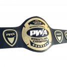 PWA PRO WRESTLING ALLIANCE CHAMPIONSHIP BLACK LEATHER STRAP BELT ADULT SIZE