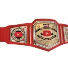 YOUTUBE WRESTLING FIGURES HEAVYWEIGHT CHAMPIONSHIP RED LEATHER STRAP BELT ADULT SIZE