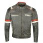 Men's Motorcycle Vintage Cafe Racer Distressed Leather Armor Biker Jacket Size M