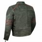 Men's Leather Jacket Motorcycle Vintage Cafe Racer Distressed Armor Biker Size 2XL