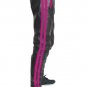Men's Real Leather Biker Style Fashion Black Pant Pink Stripes Front And Back Pockets