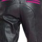 Men's Real Leather Biker Style Fashion Black Pant Pink Stripes Front And Back Pockets