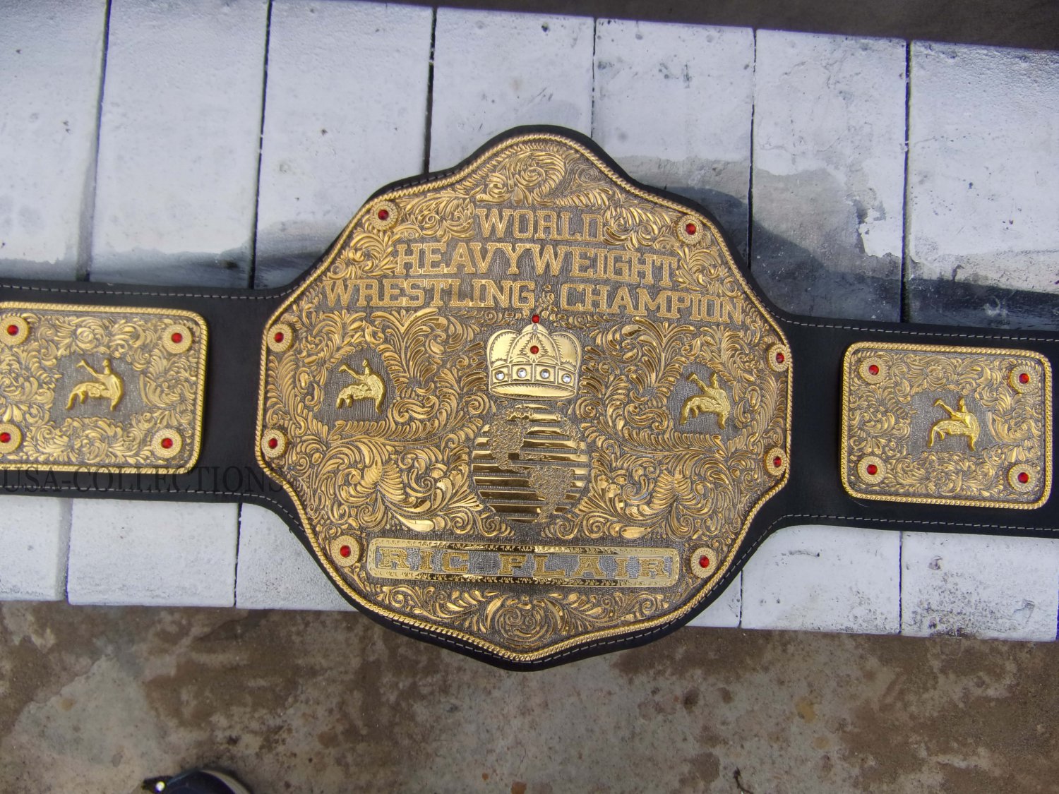 WCW NWA CRUMRINE BIG GOLD WRESTLING CHAMPIONSHIP HAND TEXTURED BELT ...