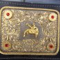 WCW NWA CRUMRINE BIG GOLD WRESTLING CHAMPIONSHIP HAND TEXTURED BELT BLACK LEATHER STRAP ADULT SIZE