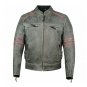 Men's Black Leather Jacket Motorcycle Red Piping Cafe Racer Distressed Armor Biker