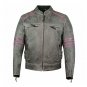 Men's Black Leather Jacket Motorcycle Pink Piping Cafe Racer Distressed Armor Biker