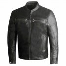 Men's Black Leather Jacket Motorcycle Gothic Style Fashion Jacket