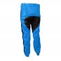 Men's Real Leather Biker Style Fashion Lime Blue Bluff Bdsm Police Pant Contrast Panel