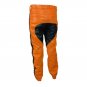 Men's Real Leather Biker Style Fashion Orange Bluff Bdsm Police Pant Contrast Panel