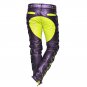 Men's Leather Biker Style Fashion Black Side Lace Up Disco Bluff Bdsm Pant Yellow Contrast Panel