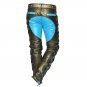 Men's Leather Biker Style Fashion Black Side Lace Up Disco Bluff Bdsm Pant Blue Contrast Panel