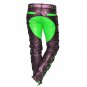Men's Leather Biker Style Fashion Black Side Lace Up Disco Bluff Bdsm Pant Green Contrast Panel