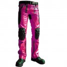 Men's Leather Biker Style Fashion Pant Quilt Panel Bluff Bdsm Pink Pant Contrast Panel Work