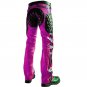 Men's Leather Biker Style Fashion Pant Quilt Panel Bluff Bdsm Pink Pant Contrast Panel Work