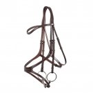 NEW Fancy Tack Horse Leather Bridle Brown Color Padded With Reins Full Size Bridle
