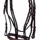 NEW Fancy Stitch Tack Horse Leather Bridle Brown Color Padded With Reins Full Size Bridle