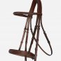 NEW Fancy Stitch Tack Horse Leather Bridle Brown Color Padded With Reins Full Size Bridle