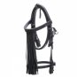 NEW Fancy Tack Horse Leather Bridle Black Color Fringe Style With Reins Full Size Bridle