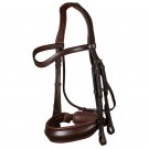 NEW Fancy Stitch Tack Horse Leather Bridle Brown Color Fully Padded With Reins Full Size Bridle