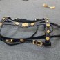 Western Engraved Gold Inlay Horse Black Leather Spanish Bridle & Reins Set Size Draft